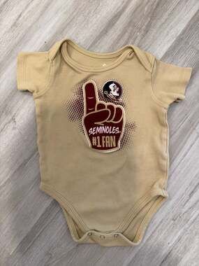 Florida State Seminoles 12M Fan Finger Infant Bodysuit Tan